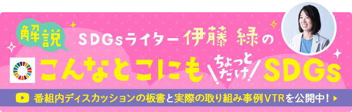 【解説】SDGsライター伊藤緑の、こんなとこにも「ちょっとだけ」SDGs 番組内ディスカッションの板書と実際の取り組み事例VTRを公開中！