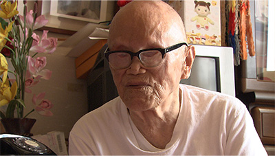 ハンセン病の療養所で69年間暮らしている金地慶四郎さん（85歳）