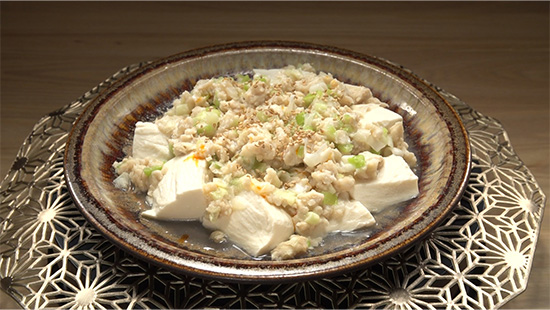 レンチン鶏塩マーボー豆腐風