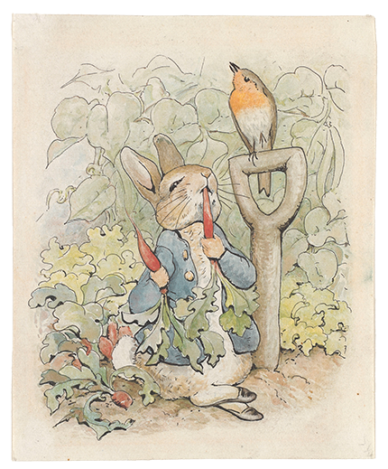 《『ピーターラビットのおはなし』挿絵原画》 1902年 ウォーン・アーカイブ/フレデリック・ウォーン社 © Frederick Warne & Co. Ltd, 2017