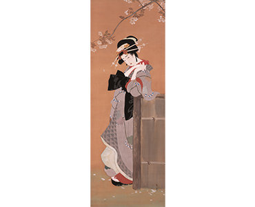 島成園 《桜花美人》 大正12年(1923)頃 木原文庫【通期展示】