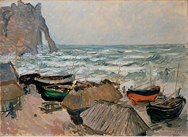 クロード・モネ《エトルタの浜辺の漁船》