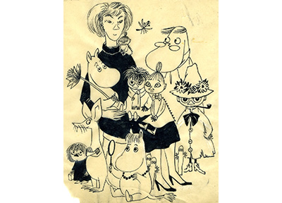 「ムーミンたちとの自画像」