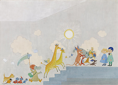 「遊び3（アウロラ病院小児病棟の壁画のためのコンペティション用スケッチ」