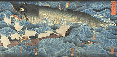 「讃岐院眷属をして為朝をすくふ図」嘉永4年（1851） 個人蔵