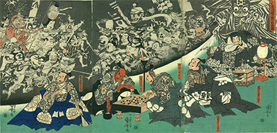 「源頼光公舘土蜘作妖怪図」天保14年（1843） 個人蔵
