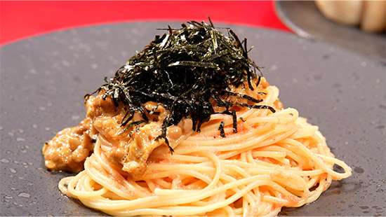 博多華丸「たらこ納豆パスタ」