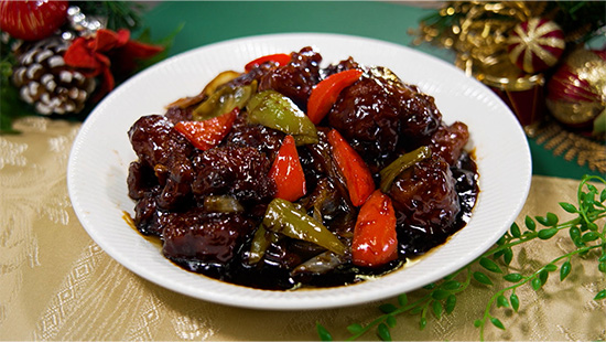 黒みつ香る黒酢酢豚