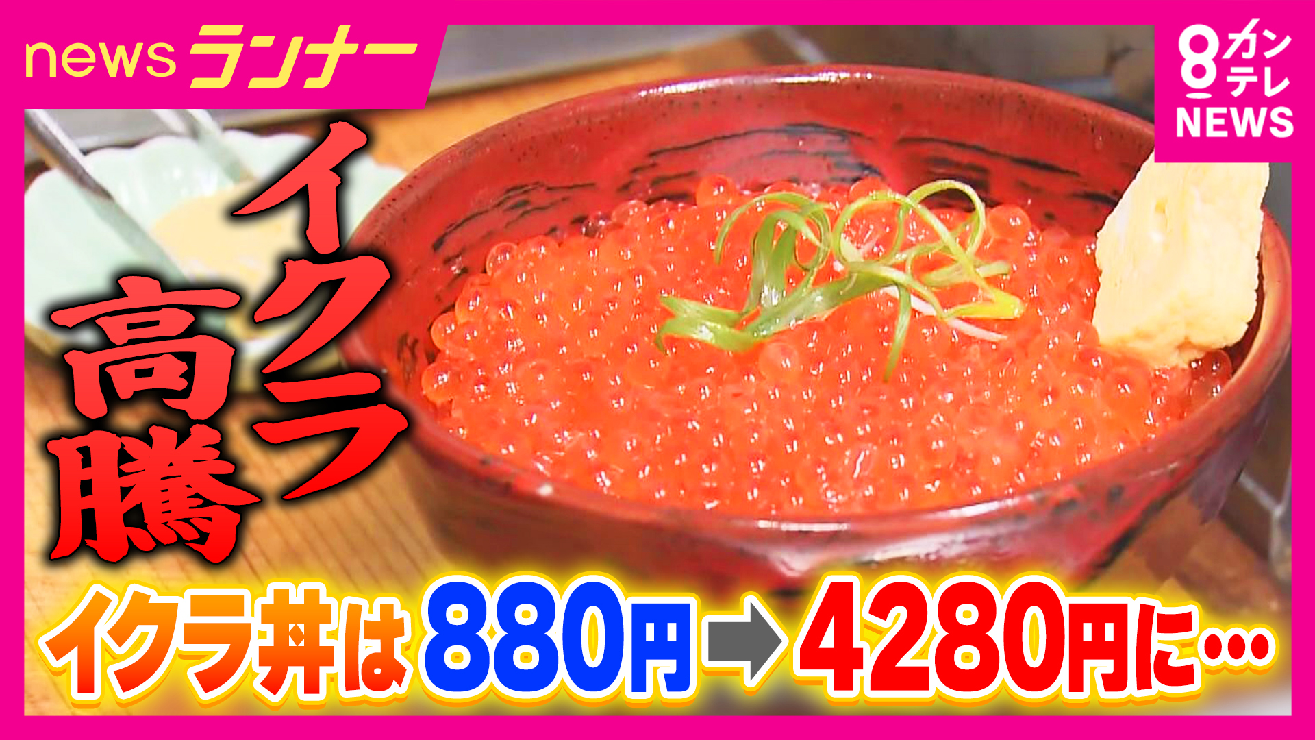 「イクラ丼のさらなる値上げも考えざるを得ない」記録的なサケ不漁でイクラの価格が高騰　イクラ丼は880円→4280円に　エサとなるプランクトンの減少が要因か