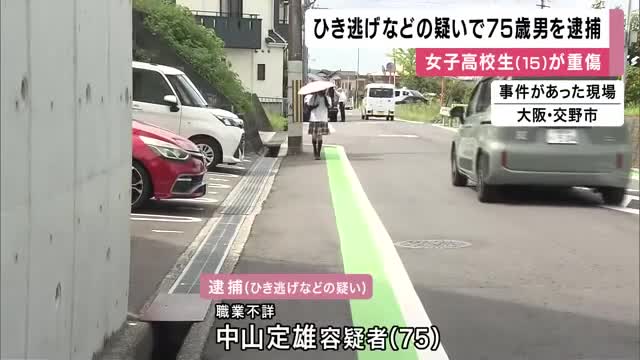 「事故を起こしていない」などと容疑を否認　大阪・交野市で15歳の女子高校生を車でひき逃げした疑いで逮捕　75歳の男