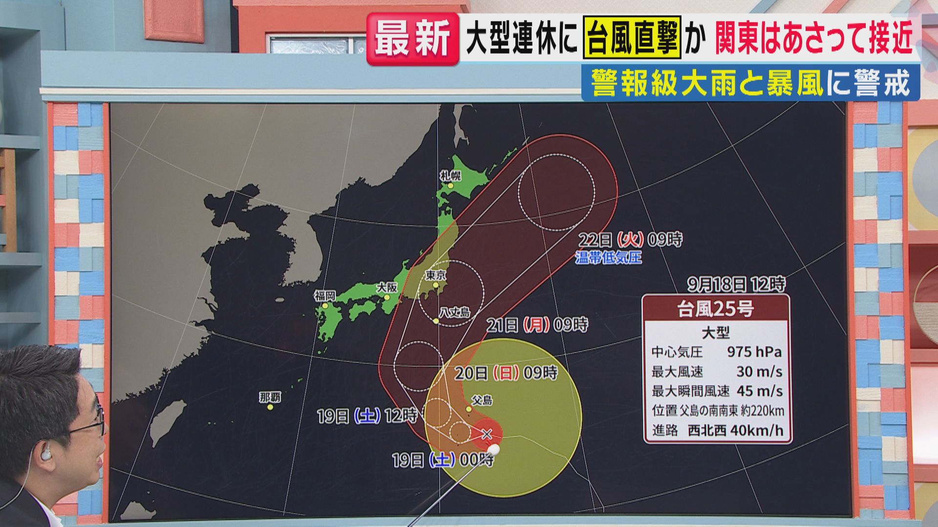 【解説】台風25号がシルバーウィークに“暴風域”を伴ったまま関東直撃か　警報級大雨と暴風に警戒　20～21日に接近の見通し　近畿地方は暑さ対策を　連休後半は西日本でお出かけ日和も『海』に注意