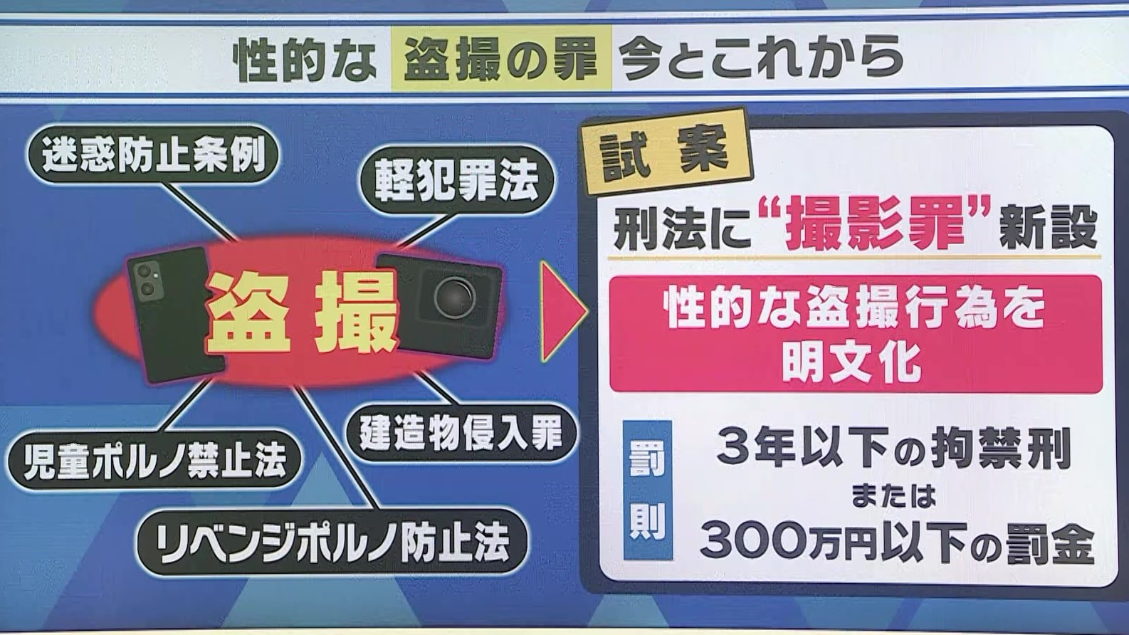 盗撮行為“厳罰化”も…『撮影罪』法務省の法制審議会で新設案 3年以下の拘禁刑または300万円以下の罰金検討