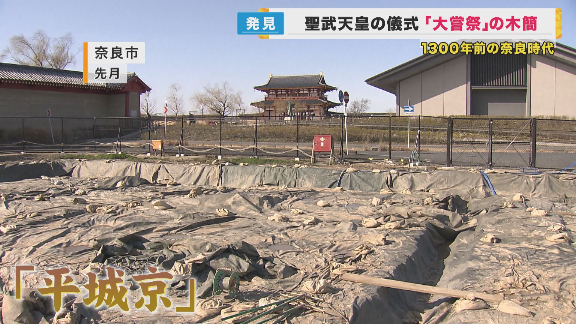 平城京跡から出土の木簡 1300年前の聖武天皇「大嘗祭」に関する 平城京跡から出土の木簡 1300年前の聖武天皇「大嘗祭」に関する