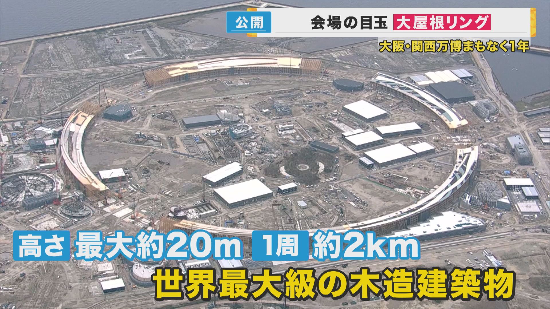 万博「大屋根」は8割完成　まだ建設業者が見つからないパビリオンも　吉村知事は「開幕に支障はない」