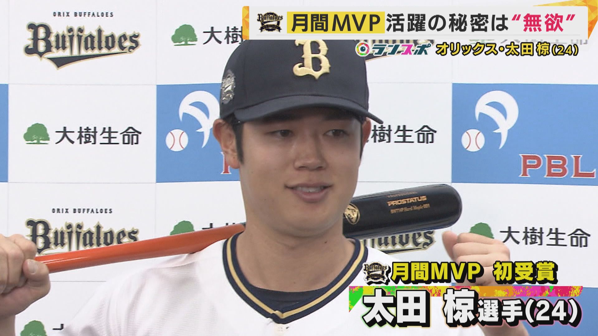 「無欲」で月間MVP初受賞　打率12球団トップのオリックス太田椋選手　好調の鍵は「欲しがりすぎない」