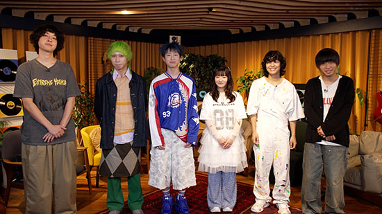 写真左より）平川直人(Khaki)、おかともき(猫背のネイビーセゾン)、MON７A、『ユイカ』、映秀。、優斗（Blue Mash）