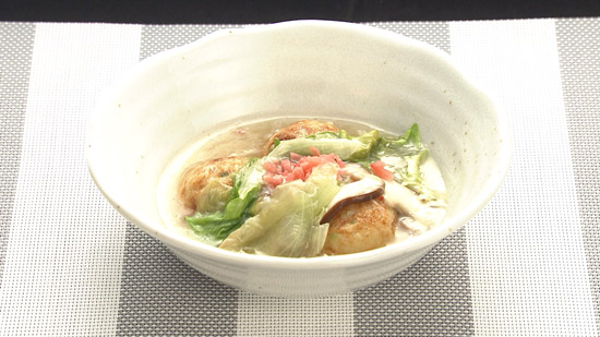 たこ焼きの中華風かにあんかけ