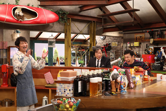 石田明（NON STYLE）、中村雅俊、岡村隆史（ナインティナイン）