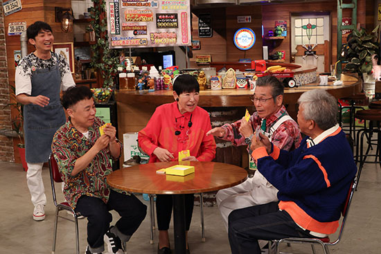 石田明（NON STYLE)、岡村隆史（ナインティナイン）、和田アキ子、間寛平、村上ショージ