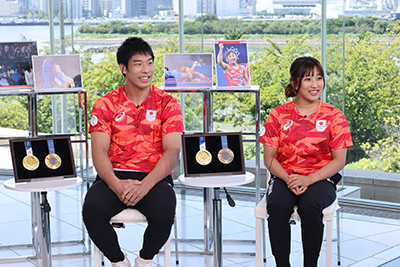 永瀬貴規選手（柔道） 須﨑優衣選手（レスリング）