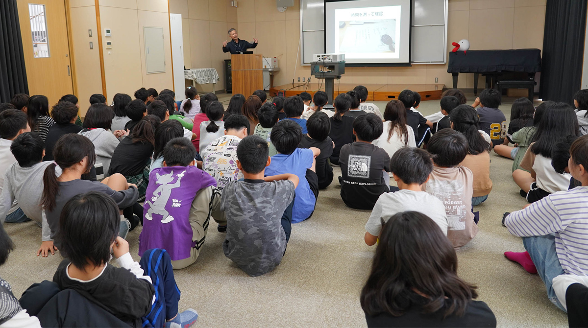 豊田康雄アナウンサー  尼崎市立難波の梅小学校