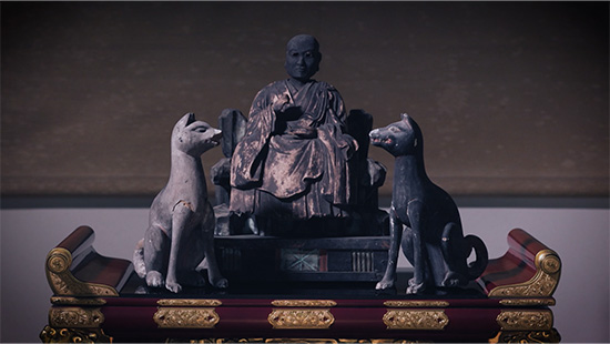 枚夫長者と2匹の愛犬